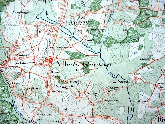 Carte de Ville Langy en 1878